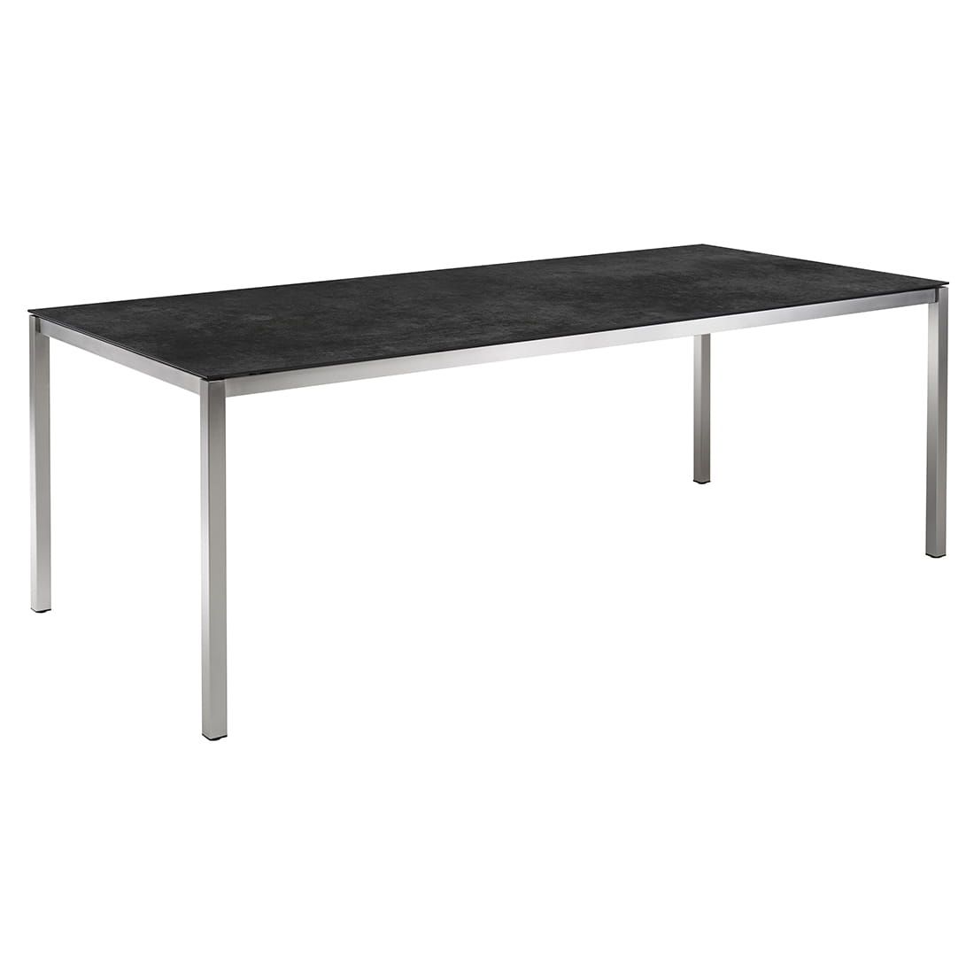 Hagemøbelsett Cardiff 4 plasser rustfritt stål keramikk 140x80 cm bakside