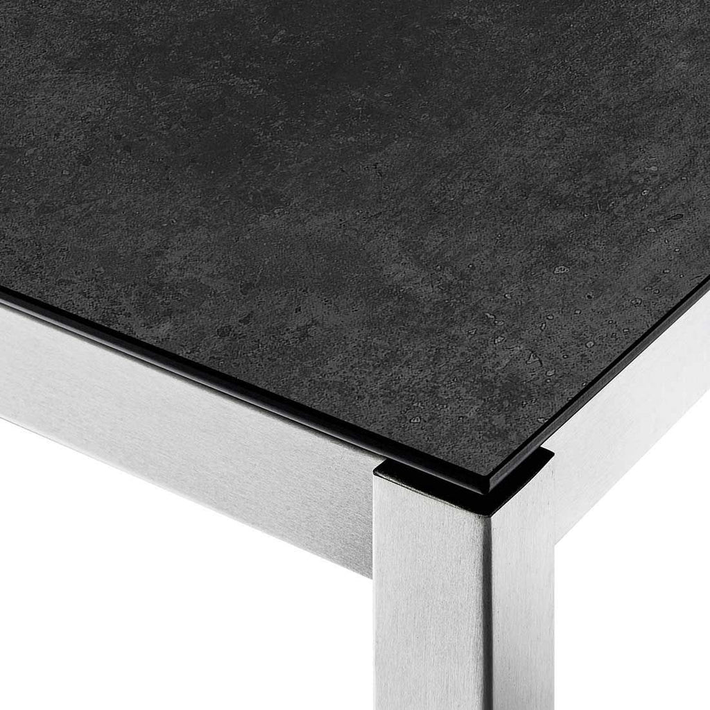 Oversikt over Hagemøbelsett Cardiff 4 plasser rustfritt stål keramikk 140x80 cm