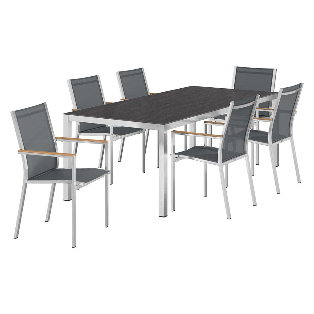 Hagemøbelsett Cardiff 6 plasser ryggstøtte detalj