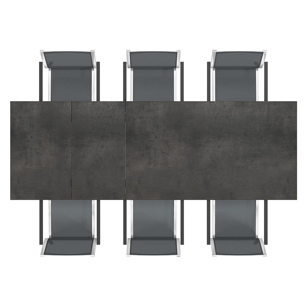 Hagemøbelsett Cardiff 6 plasser, rustfritt stål/HPL 160-267cm - Stern