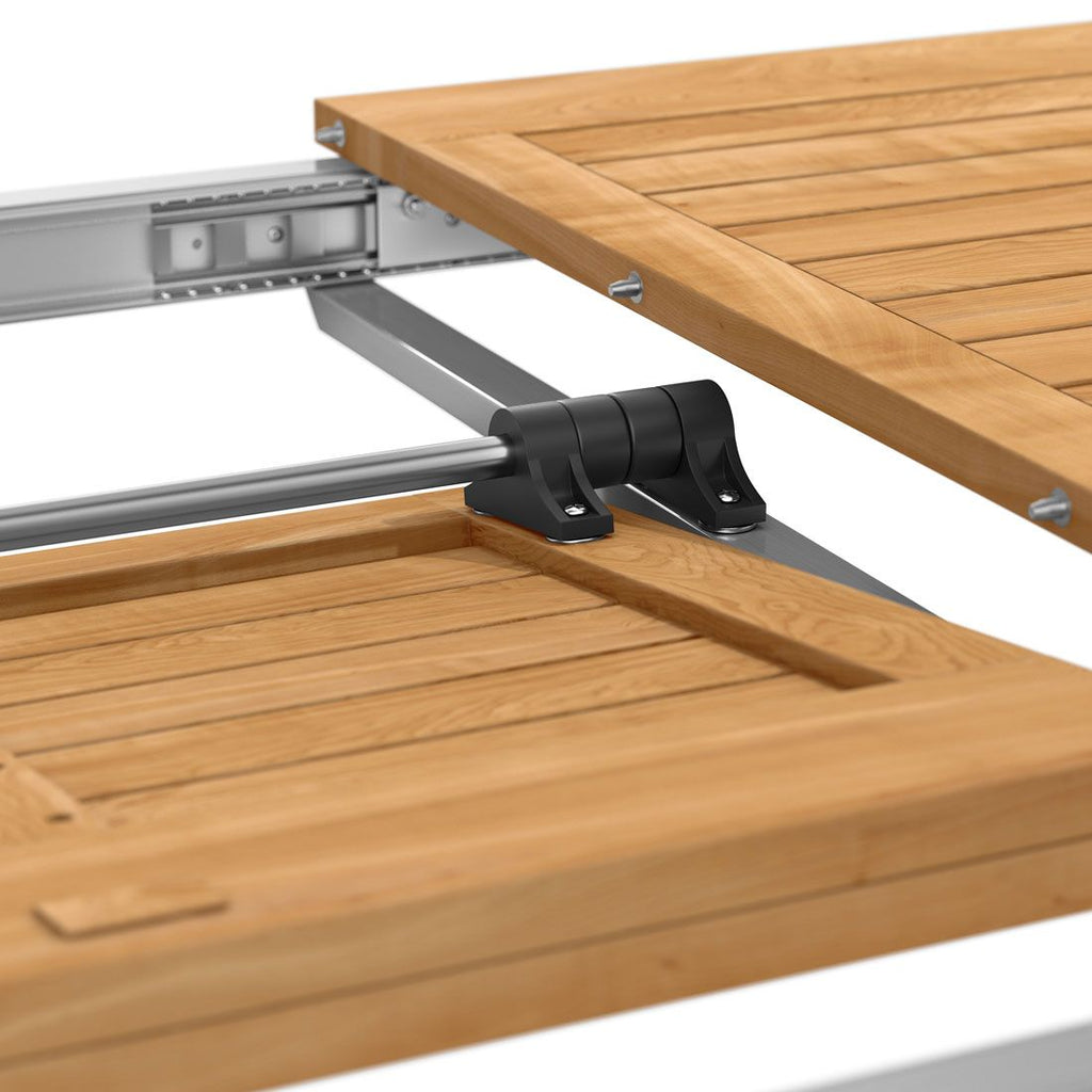 Hagemøbelsett Cardiff 6 plasser rustfritt stål/teak 180/240x90 cm - Stern