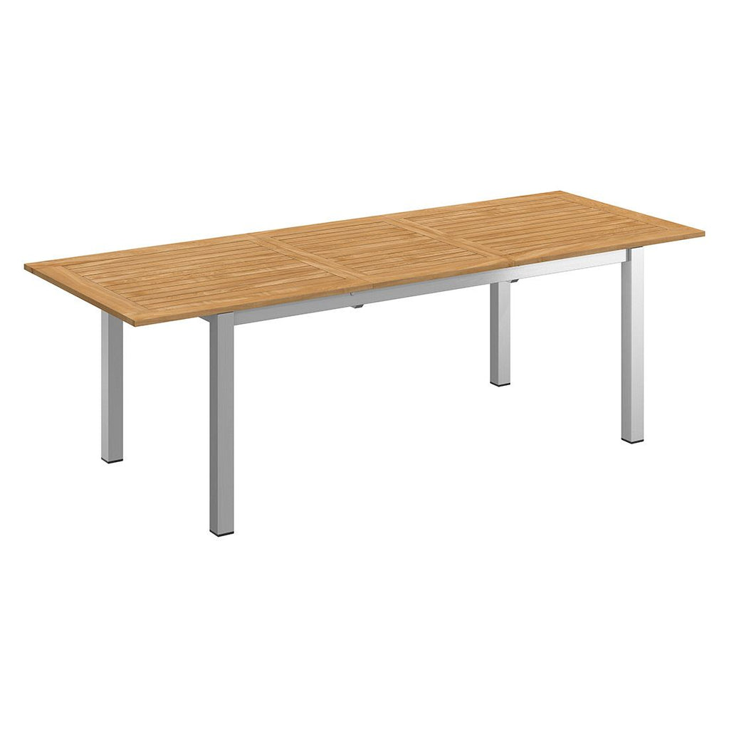 Hagemøbelsett Cardiff 6 plasser rustfritt stål/teak 180/240x90 cm - Stern
