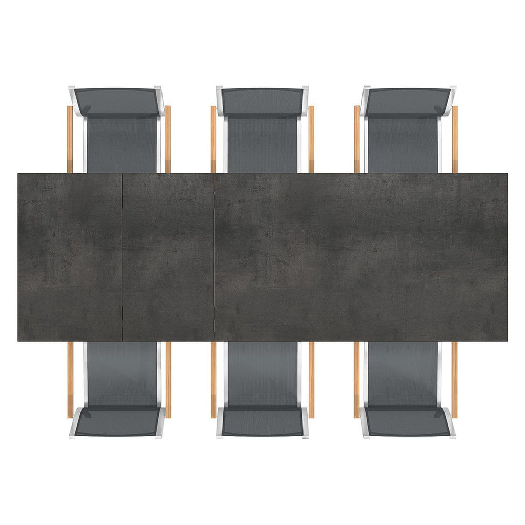 Hagemøbelsett Cardiff 6 plasser uttrekkbart HPL 160-267x91 cm - Stern