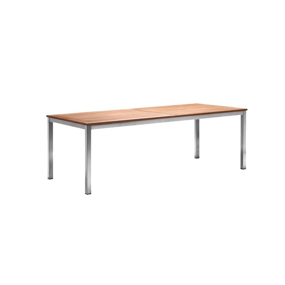 Hagemøbelsett Cardiff uttrekkbart bord 160 210x90 cm taupe detalj av bordplate