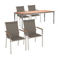 Hagemøbelsett Cardiff uttrekkbart bord 160 210x90 cm taupe front