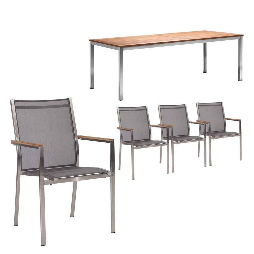 Hagemøbelsett Cardiff uttrekkbart bord 160/210x90 cm - Stern forfra