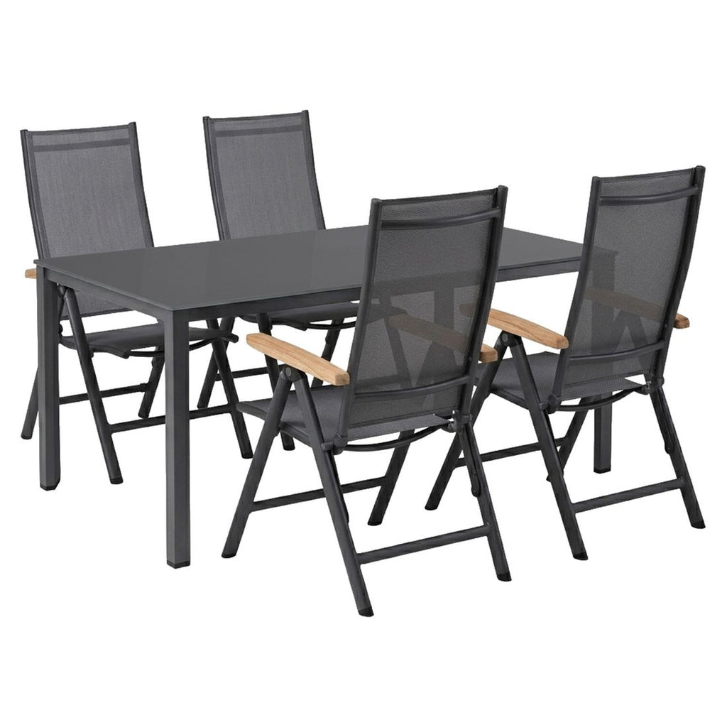 Hagemøbelsett Cirrus 4 plasser aluminium stol bakside
