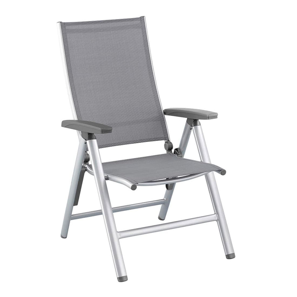 Hagemøbelsett Cirrus 4 plasser aluminium sølv detalj av bordplate
