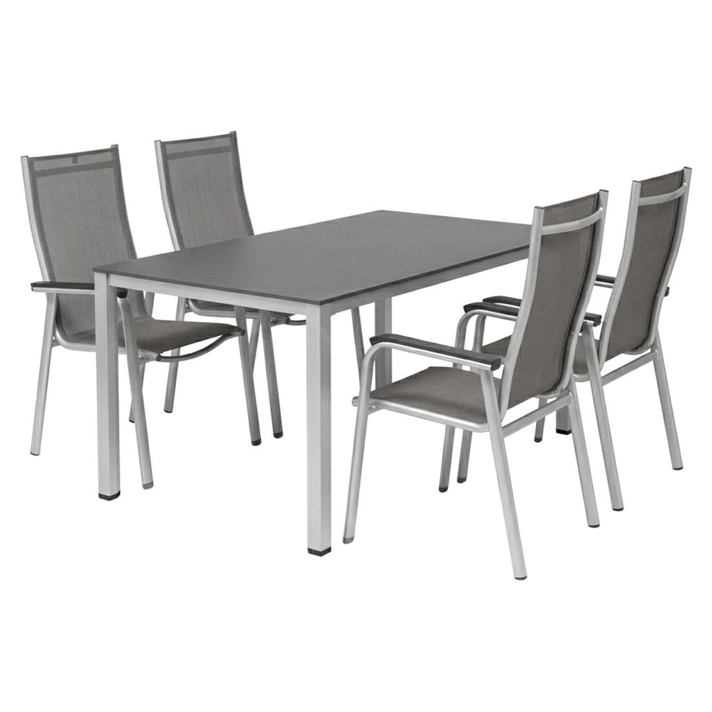 Hagemøbelsett Cirrus 4 plasser aluminium/textilen bakside