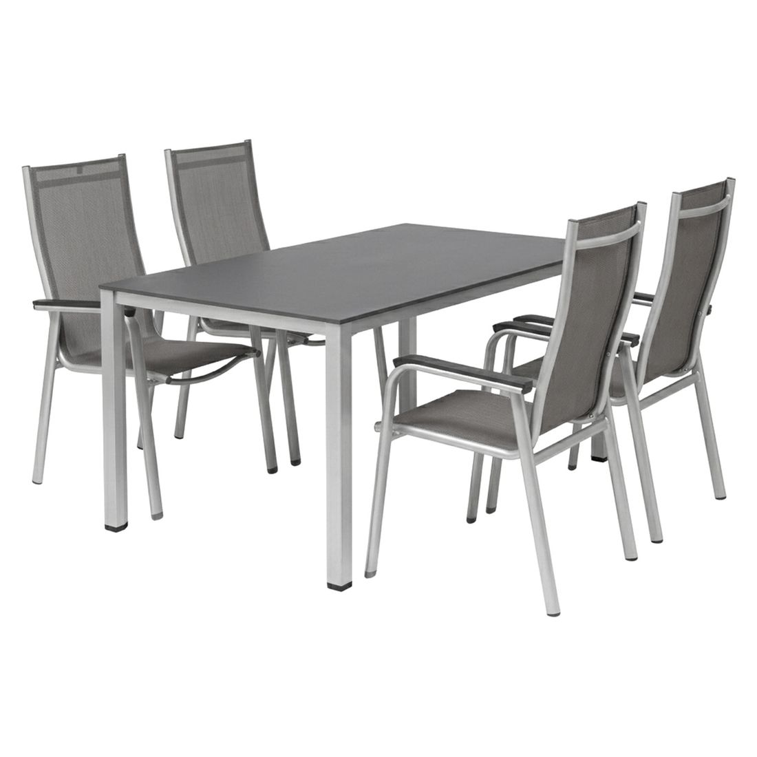 Hagemøbelsett Cirrus 4 plasser aluminium/textilen bakside