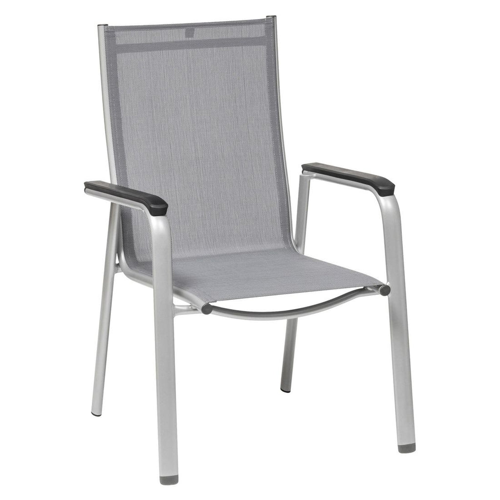 Hagemøbelsett Cirrus 4 plasser aluminium/textilen nærbilde av stol