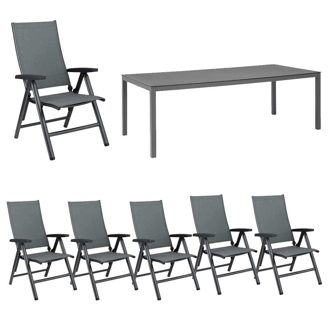 Hagemøbelsett Cirrus 6 plasser, aluminium 220x100 cm - Kettler bakside