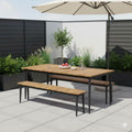 Hagemøbelsett Clark 6 plasser aluminium teak forfra