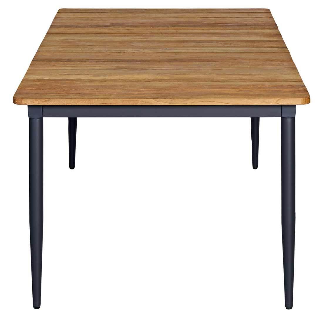 Hagemøbelsett Clark 6 plasser aluminium teak nærbilde av aluminiumsramme