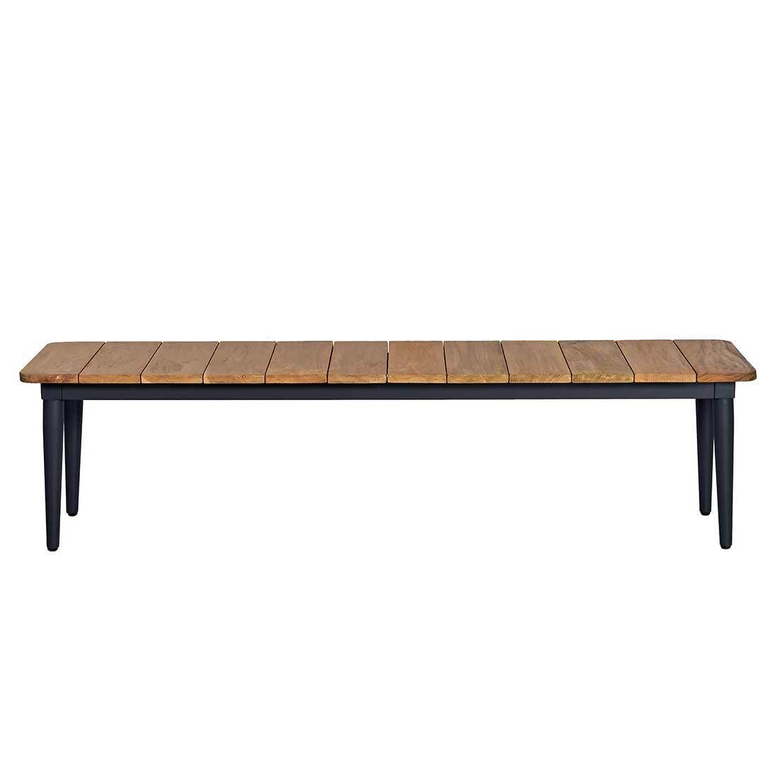 Hagemøbelsett Clark 6 plasser aluminium teak vinklet oversikt