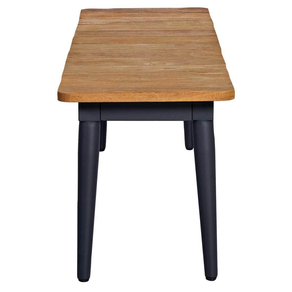 Hagemøbelsett Clark 6 plasser aluminium teak bordben detalj