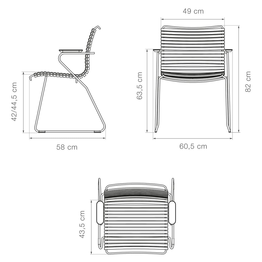 Hagemøbelsett Click 4 plasser, stål 160x89 cm - Houe