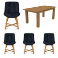 Hagemøbelsett Clovelly 5-delers teak/polyrotting 180x90 cm forfra