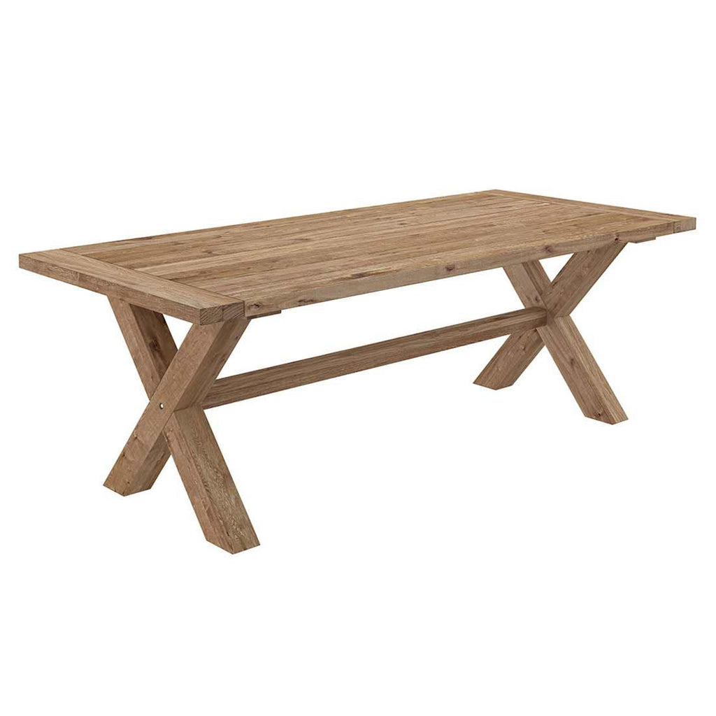 Detalj av bordplate i teak på Hagemøbelsett Clovelly 7 deler teak/polyrotting