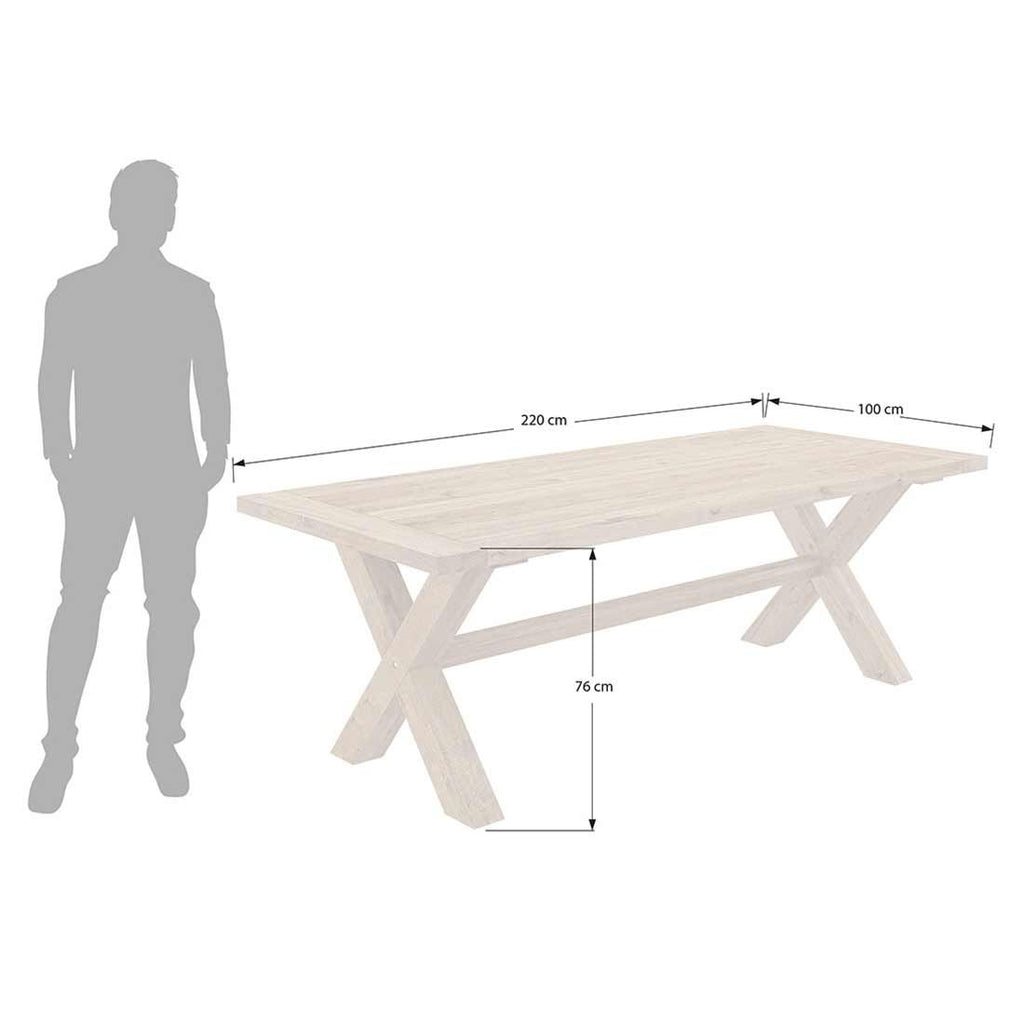 Bord og stoler i Hagemøbelsett Clovelly 7 deler teak/polyrotting fra siden