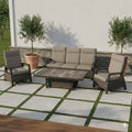 Hagemøbelsett Corido flettverk/keramikk 160x90cm forfra