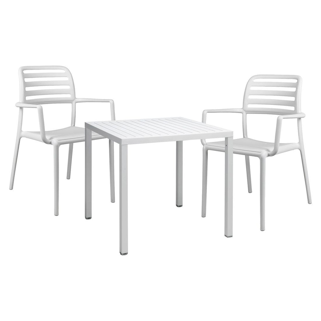 Hagemøbelsett Costa plast 2 plasser 80x80 cm - Nardi forfra