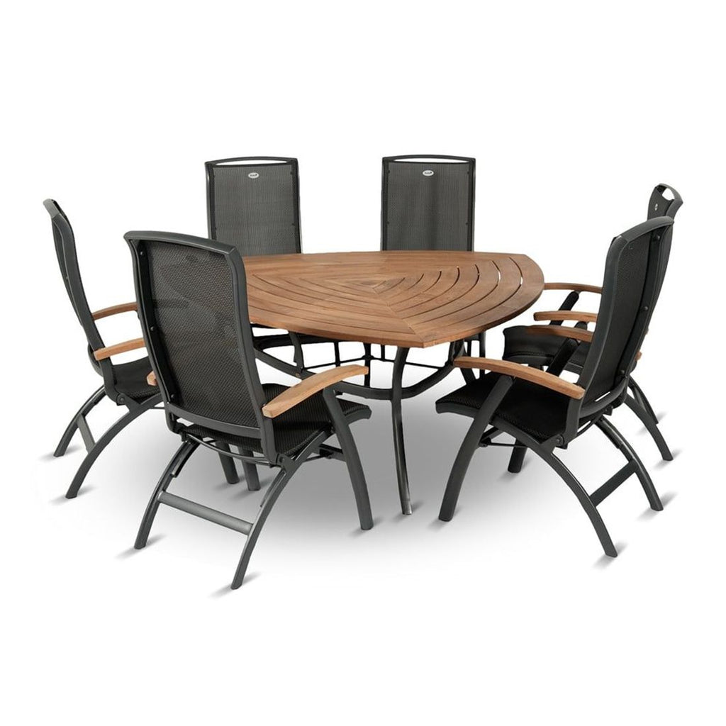 Hagemøbelsett Da Vinci 6 plasser aluminium forfra