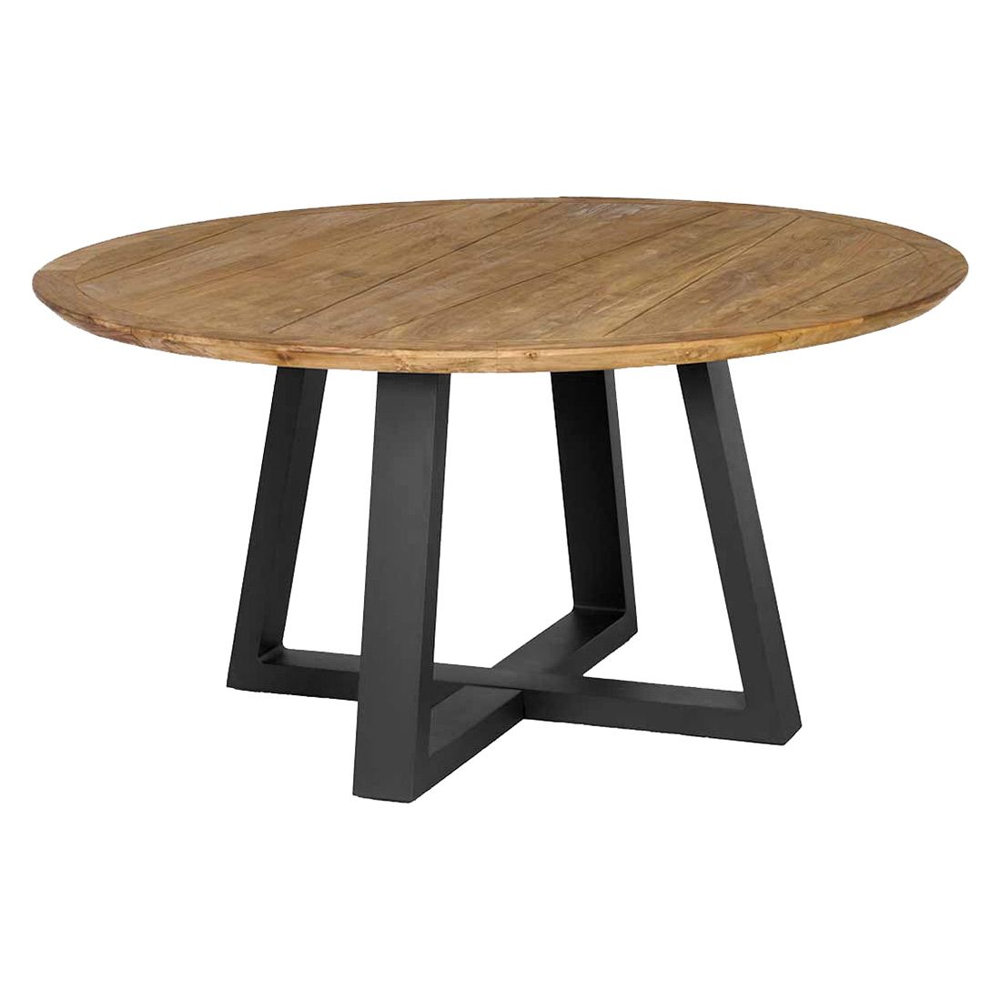 Hagemøbelsett Delphine 4 plasser, polyrotting/teak Ø130 cm - Hartman bakside