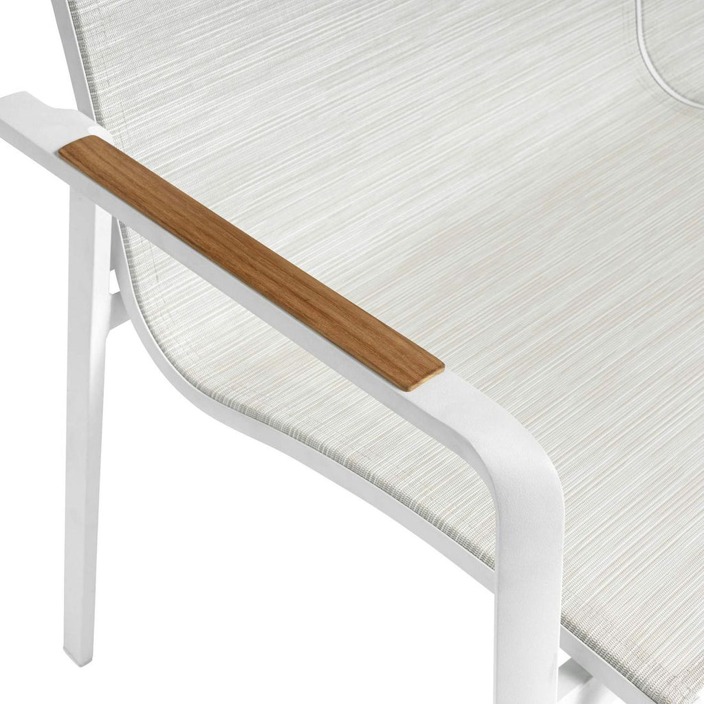 Hagemøbelsett Diamond 4 plasser med hvit og beige farge