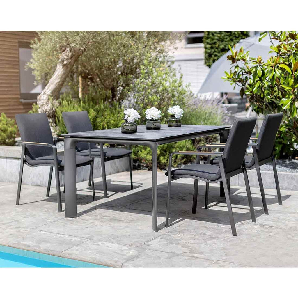 Hagemøbelsett Diamond 4 plasser aluminium bakside