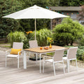 Hagemøbelsett Diamond 4 plasser aluminium teak forfra