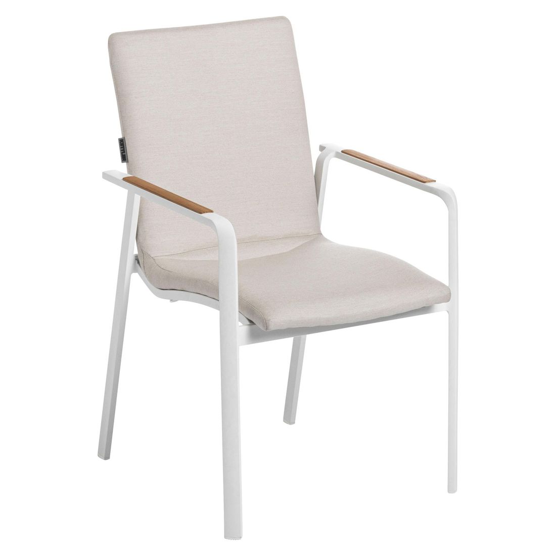 Hagemøbelsett Diamond 4 plasser aluminium teak montert på terrasse