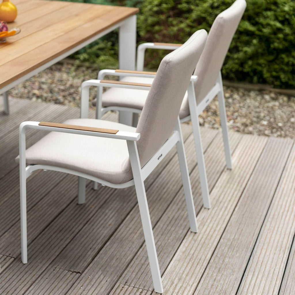 Hagemøbelsett Diamond 4 plasser aluminium teak samlet sett