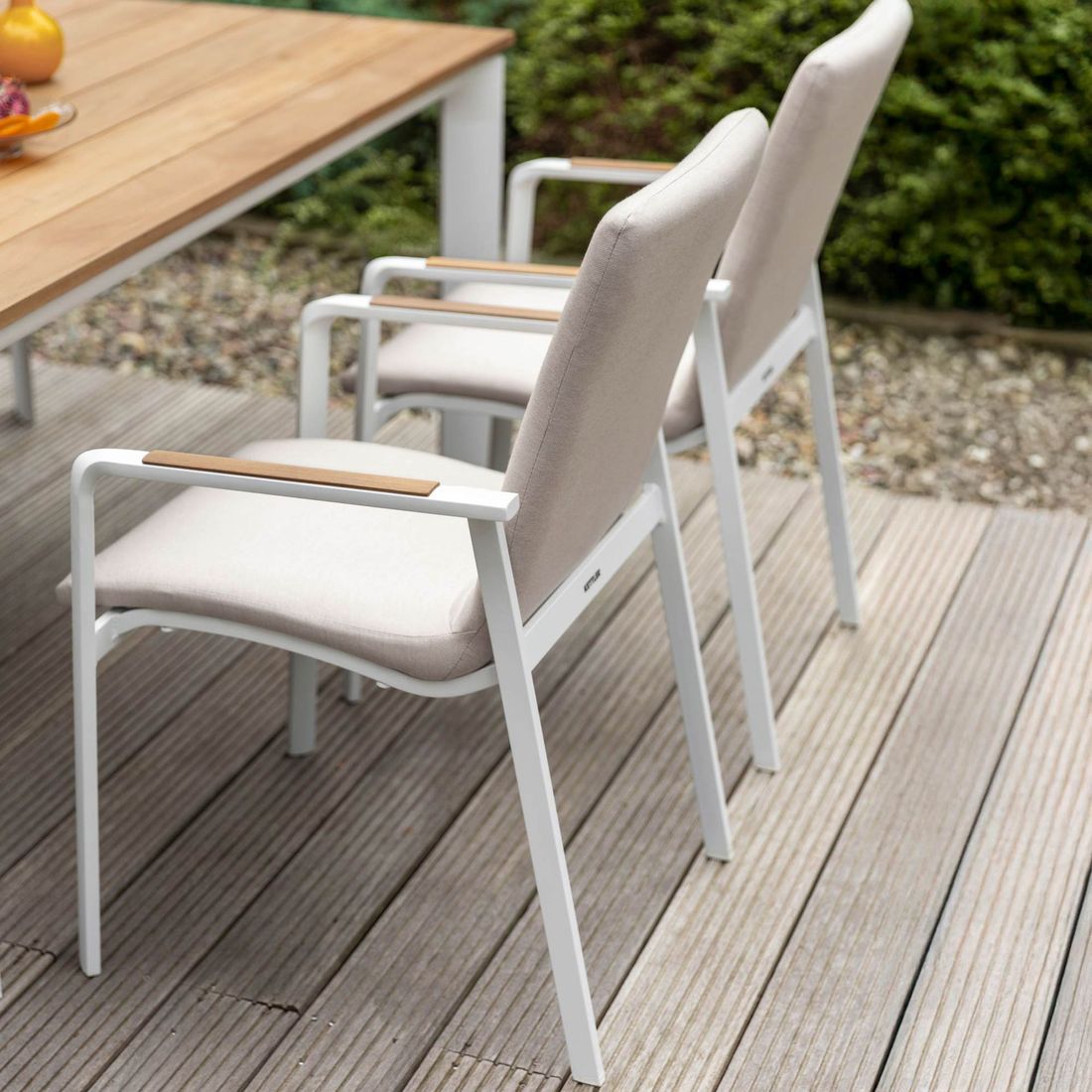 Hagemøbelsett Diamond 4 plasser aluminium teak samlet sett