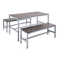 Hagemøbelsett Dice 3-delt aluminium bord 140x70 cm forfra