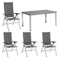 Hagemøbelsett Elements 4 plasser aluminium 160x90 cm forfra