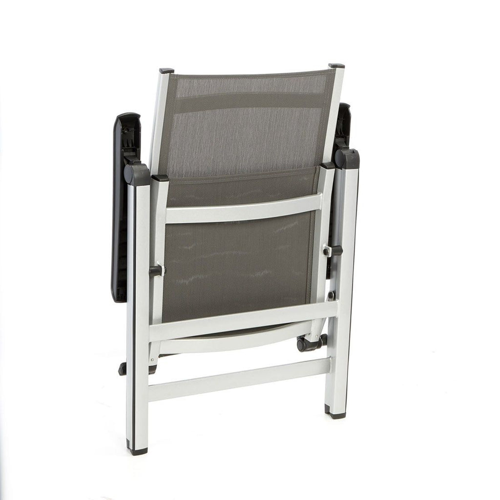 Montert Hagemøbelsett Elements 4 plasser aluminium 160x90 cm på terrasse