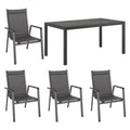Hagemøbelsett Elements 4 plasser aluminium HPL front