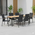 Hagemøbelsett Espoo 6 plasser aluminium 221x95 cm forfra