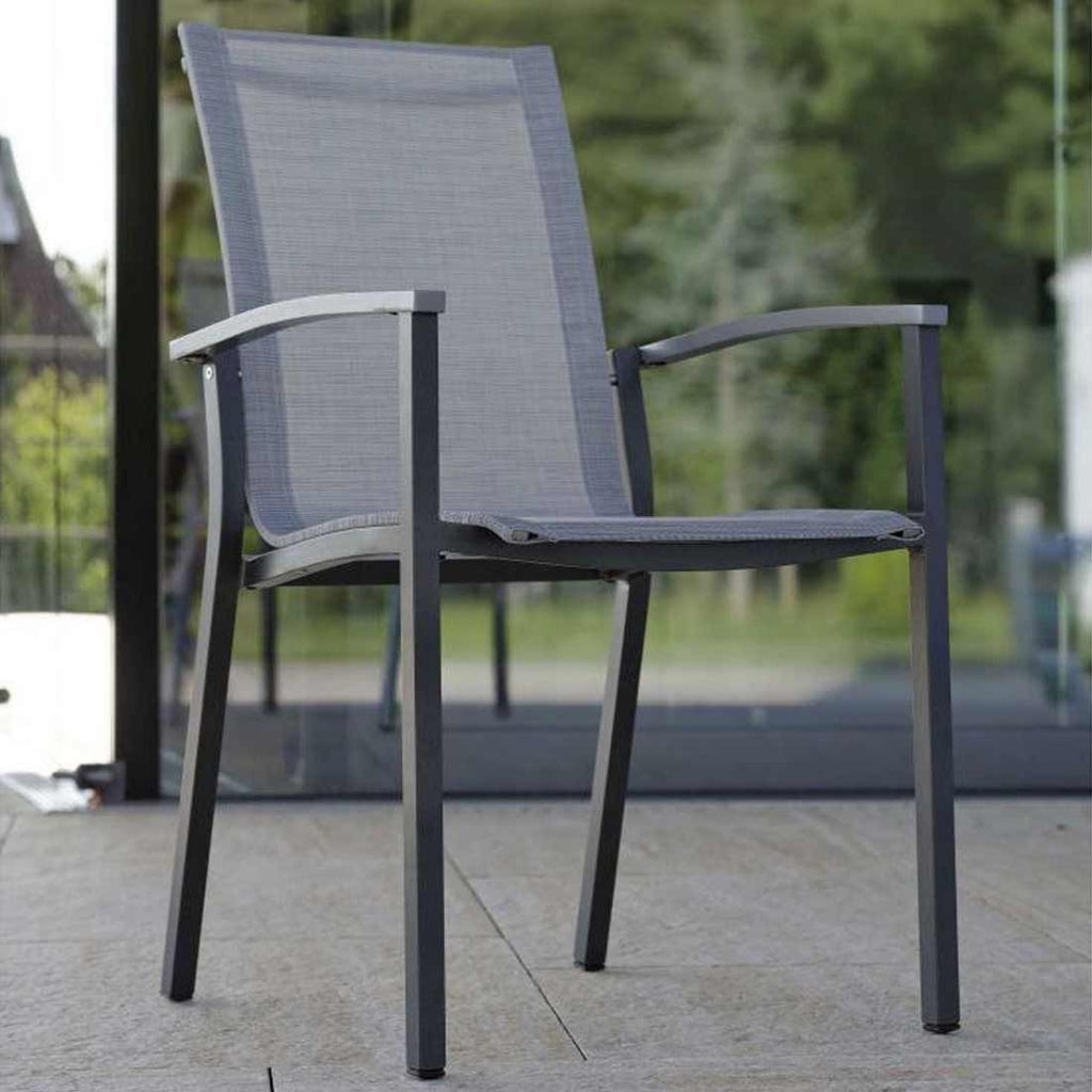 Hagemøbelsett Evoee 4 plasser aluminium 160x90 cm bakside