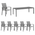 Hagemøbelsett Evoee 6 plasser aluminium forfra