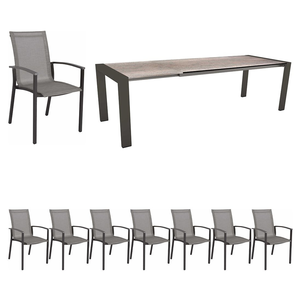 Hagemøbelsett Evoee 8 plasser uttrekkbart 200/260x90 cm - Stern bakside