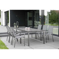 Hagemøbelsett Evoee aluminium/Silverstar 200x100cm 6 plasser forfra