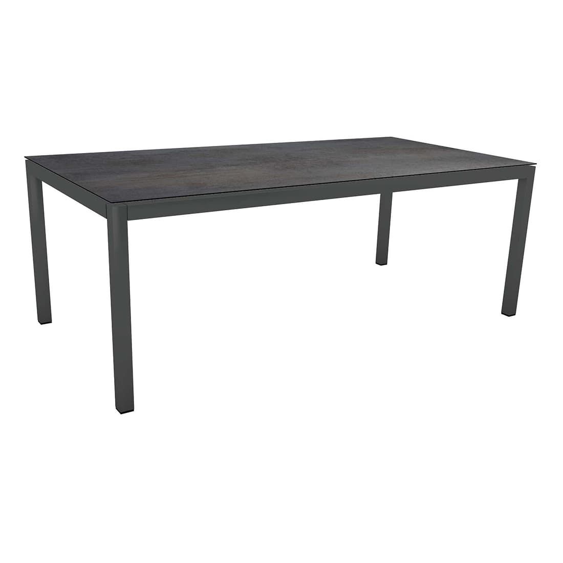 Hagemøbelsett Evoee aluminium/Silverstar 200x100cm 6 plasser montert på terrasse