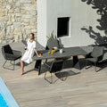 Hagemøbelsett Flix 4 plasser aluminium HPL 230x100 cm - Zebra forfra
