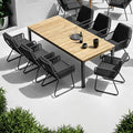Hagemøbelsett Flix 7 plasser aluminium/teak 180x100 cm - Zebra forfra