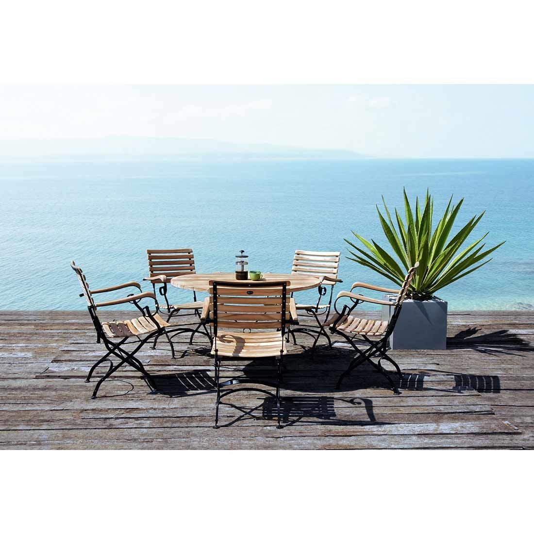 Hagemøbelsett Florence 5 plasser teak/jern forfra