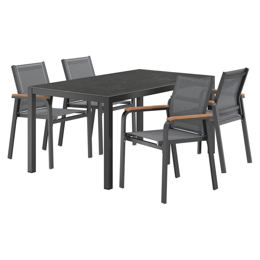 Hagemøbelsett Florenz 4 plasser aluminium og keramikk bakside