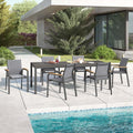 Hagemøbelsett Florenz 6 plasser aluminium HPL sett front
