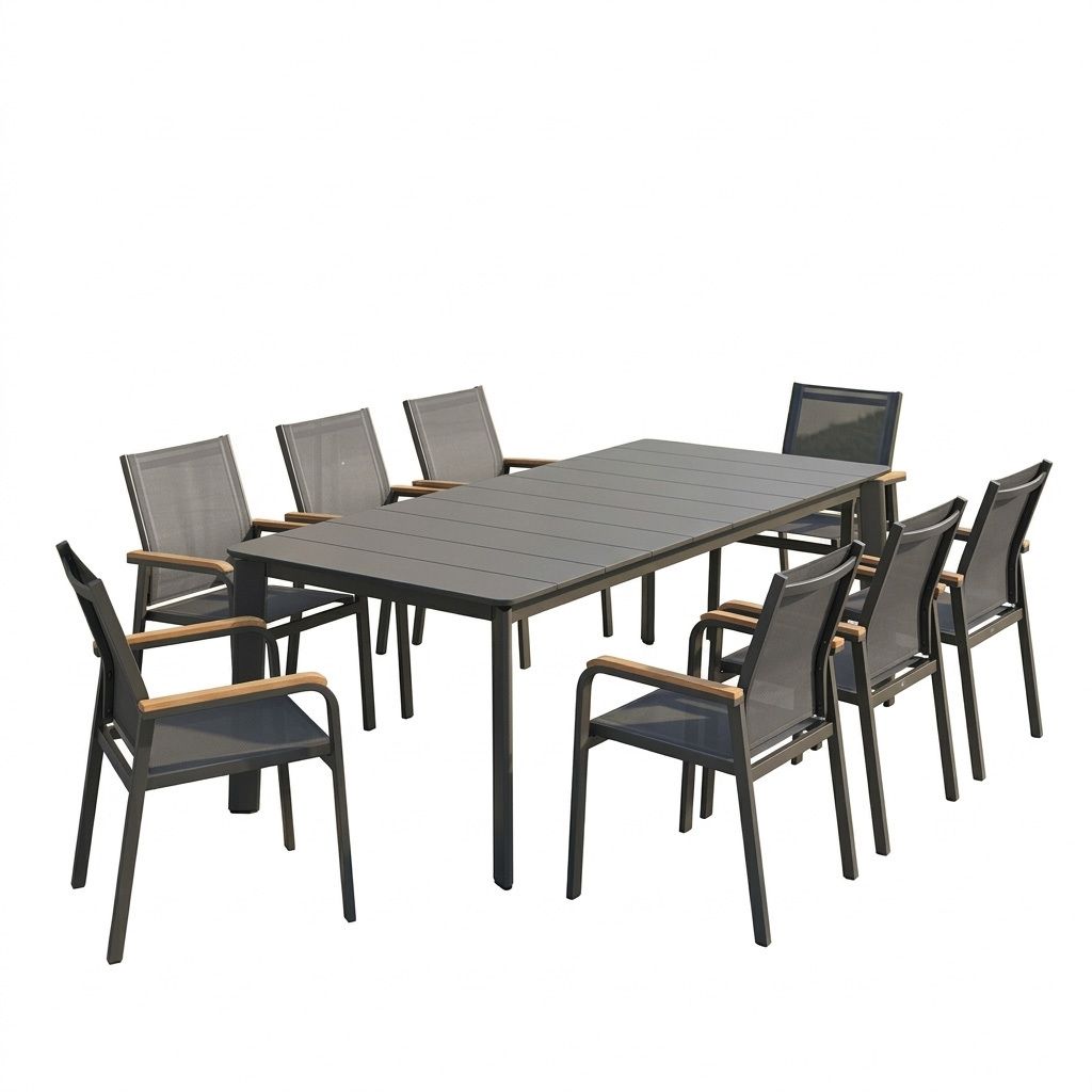 Hagemøbelsett Florenz 8 plasser 220x100cm aluminium - OUTLIV bakside